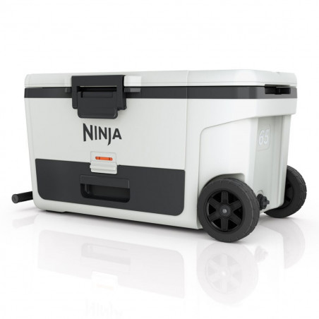 Ψυκτική θήκη Ninja FrostVault FB265EUUKWH, 61,5 λίτρα, Παθητική ψύξη, 97 κουτάκια, Διατηρεί τον πάγο έως και 6 ημέρες, Ξηρό διαμέρισμα, Ρόδες, Λευκό