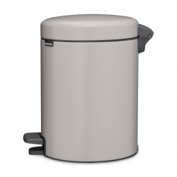 Κάδος απορριμμάτων με πεντάλ Brabantia NewIcon 1010434, 5 λ, Απαλό κλείσιμο, Αντιολισθητική βάση, Ανοιχτό γκρι