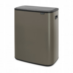 Κάδος απορριμμάτων Brabantia Bo Touch 1001271, 2x30 λίτρα, Ομαλό και αθόρυβο άνοιγμα, Μεγάλο άνοιγμα, Σκούρο γκρι