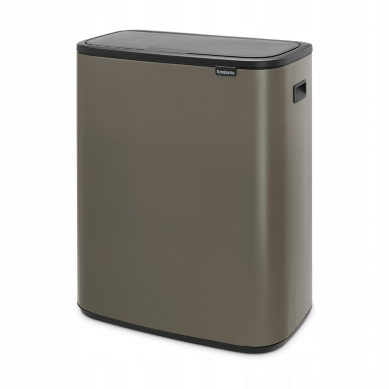 Κάδος απορριμμάτων Brabantia Bo Touch 1001271, 2x30 λίτρα, Ομαλό και αθόρυβο άνοιγμα, Μεγάλο άνοιγμα, Σκούρο γκρι