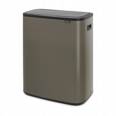 Κάδος απορριμμάτων Brabantia Bo Touch 1001271, 2x30 λίτρα, Ομαλό και αθόρυβο άνοιγμα, Μεγάλο άνοιγμα, Σκούρο γκρι