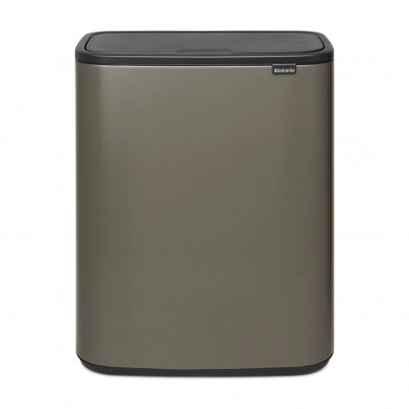 Κάδος απορριμμάτων Brabantia Bo Touch 1001271, 2x30 λίτρα, Ομαλό και αθόρυβο άνοιγμα, Μεγάλο άνοιγμα, Σκούρο γκρι