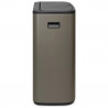 Κάδος απορριμμάτων Brabantia Bo Touch 1001271, 2x30 λίτρα, Ομαλό και αθόρυβο άνοιγμα, Μεγάλο άνοιγμα, Σκούρο γκρι