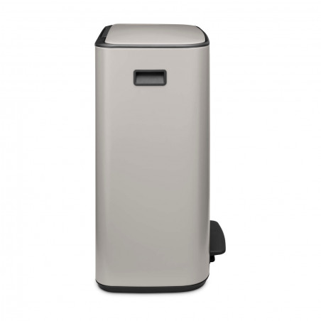 Κάδος απορριμμάτων Brabantia Bo Pedal 1010450, 2x30 λ, Ομαλό κλείσιμο, Αντιολισθητική βάση, Ανοιχτό γκρι
