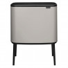 Κάδος απορριμμάτων Brabantia Bo Touch 1010451, 36 λίτρα, Ομαλό και αθόρυβο άνοιγμα, Μεγάλο άνοιγμα, Ανοιχτό γκρι