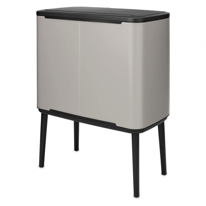 Κάδος απορριμμάτων Brabantia Bo Touch 1010451, 36 λίτρα, Ομαλό και αθόρυβο άνοιγμα, Μεγάλο άνοιγμα, Ανοιχτό γκρι