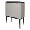 Κάδος απορριμμάτων Brabantia Bo Touch 1010451, 36 λίτρα, Ομαλό και αθόρυβο άνοιγμα, Μεγάλο άνοιγμα, Ανοιχτό γκρι