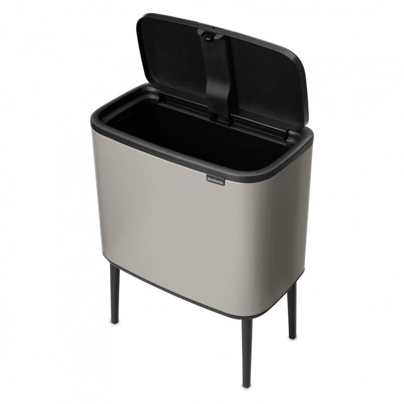 Κάδος απορριμμάτων Brabantia Bo Touch 1010451, 36 λίτρα, Ομαλό και αθόρυβο άνοιγμα, Μεγάλο άνοιγμα, Ανοιχτό γκρι