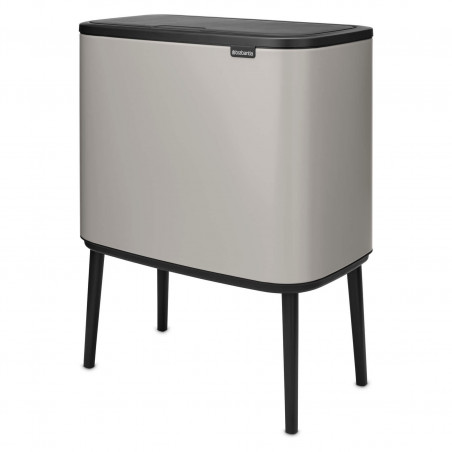 Κάδος απορριμμάτων Brabantia Bo Touch 1010451, 36 λίτρα, Ομαλό και αθόρυβο άνοιγμα, Μεγάλο άνοιγμα, Ανοιχτό γκρι