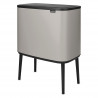 Κάδος απορριμμάτων Brabantia Bo Touch 1010451, 36 λίτρα, Ομαλό και αθόρυβο άνοιγμα, Μεγάλο άνοιγμα, Ανοιχτό γκρι
