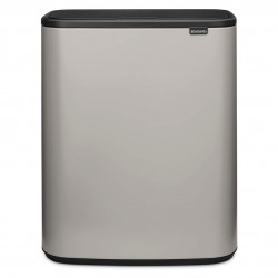 Κάδος απορριμμάτων Brabantia Bo Touch 1010455, 60 λίτρα, Ομαλό και αθόρυβο άνοιγμα, Μεγάλο άνοιγμα, Ανοιχτό γκρι