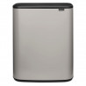 Κάδος απορριμμάτων Brabantia Bo Touch 1010455, 60 λίτρα, Ομαλό και αθόρυβο άνοιγμα, Μεγάλο άνοιγμα, Ανοιχτό γκρι