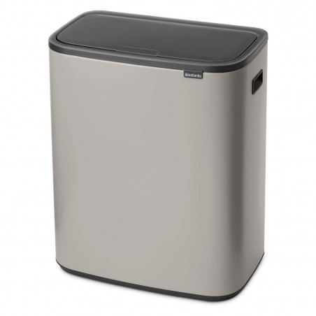 Κάδος απορριμμάτων Brabantia Bo Touch 1010455, 60 λίτρα, Ομαλό και αθόρυβο άνοιγμα, Μεγάλο άνοιγμα, Ανοιχτό γκρι