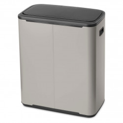 Κάδος απορριμμάτων Brabantia Bo Touch 1010455, 60 λίτρα, Ομαλό και αθόρυβο άνοιγμα, Μεγάλο άνοιγμα, Ανοιχτό γκρι