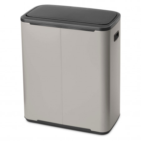 Κάδος απορριμμάτων Brabantia Bo Touch 1010455, 60 λίτρα, Ομαλό και αθόρυβο άνοιγμα, Μεγάλο άνοιγμα, Ανοιχτό γκρι