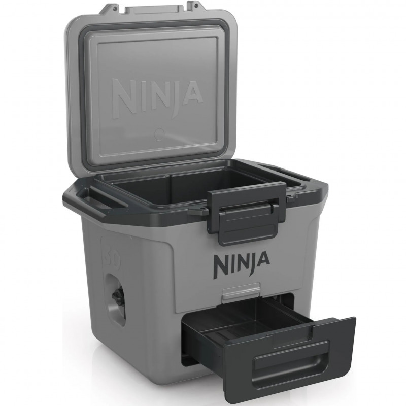 Ψυκτική θήκη Ninja FrostVault FB131EUGY, 28 λίτρα, Παθητική ψύξη, χωρητικότητα 48 κουτιών, Διατηρεί τον πάγο έως και 5 ημέρες, Ξηρό διαμέρισμα, Γκρι
