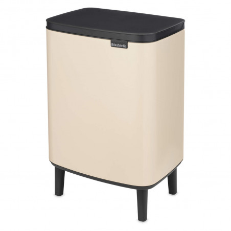 Κάδος απορριμμάτων Brabantia Bo Small Hi 1010462, 12 λίτρα, Ομαλό και αθόρυβο άνοιγμα, Αντιολισθητική βάση, Μπεζ