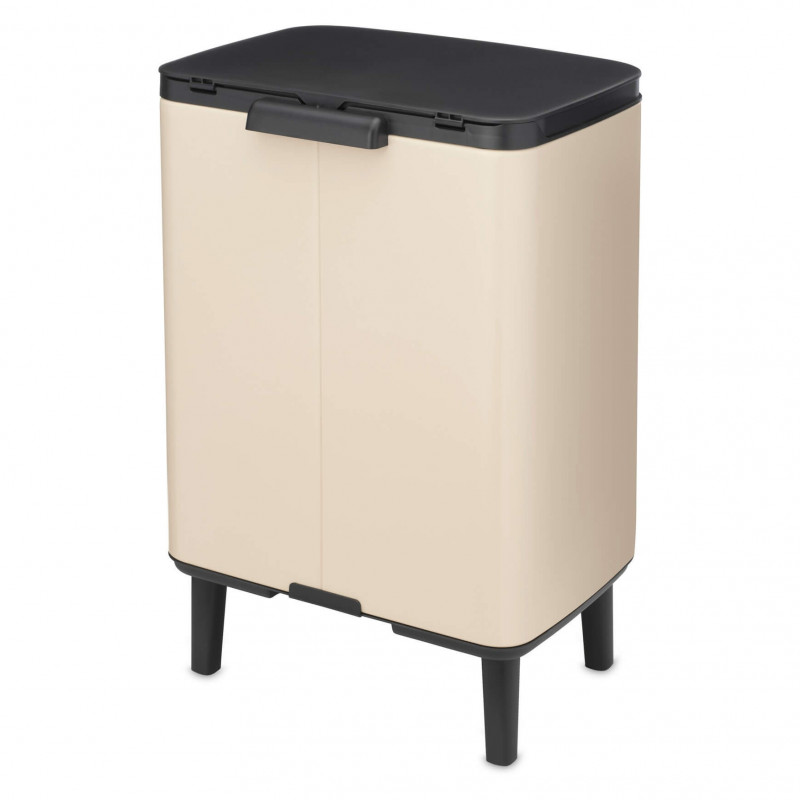 Κάδος απορριμμάτων Brabantia Bo Small Hi 1010462, 12 λίτρα, Ομαλό και αθόρυβο άνοιγμα, Αντιολισθητική βάση, Μπεζ