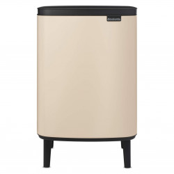 Κάδος απορριμμάτων Brabantia Bo Small Hi 1010462, 12 λίτρα, Ομαλό και αθόρυβο άνοιγμα, Αντιολισθητική βάση, Μπεζ