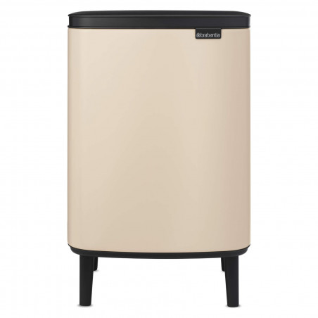 Κάδος απορριμμάτων Brabantia Bo Small Hi 1010462, 12 λίτρα, Ομαλό και αθόρυβο άνοιγμα, Αντιολισθητική βάση, Μπεζ