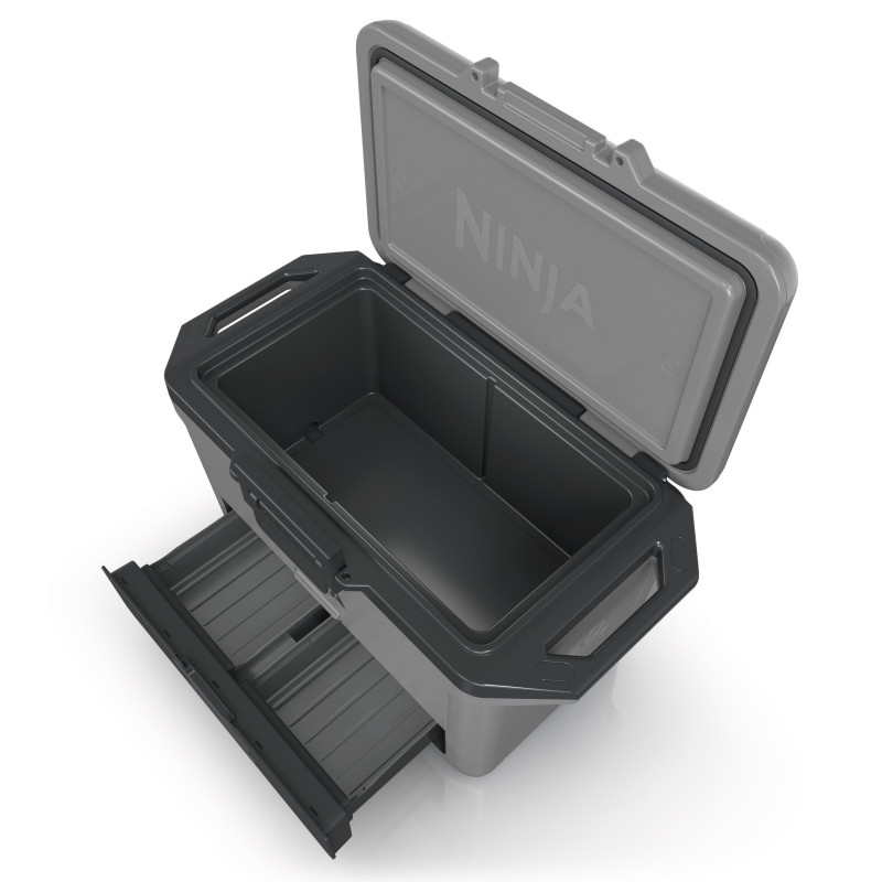 Ψυκτική θήκη Ninja FrostVault FB151EUGY, 47 λίτρα, Παθητική ψύξη, χωρητικότητα 80 κουτιών, Διατηρεί τον πάγο έως και 6 ημέρες, Ξηρό διαμέρισμα, Γκρι