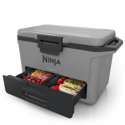 Ψυκτική θήκη Ninja FrostVault FB151EUGY, 47 λίτρα, Παθητική ψύξη, χωρητικότητα 80 κουτιών, Διατηρεί τον πάγο έως και 6 ημέρες, Ξηρό διαμέρισμα, Γκρι