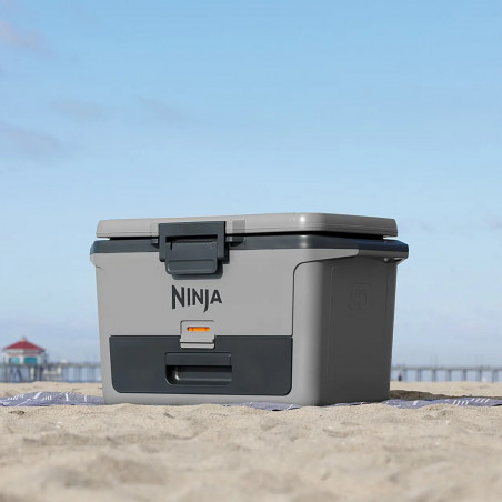 Ψυκτική θήκη Ninja FrostVault FB151EUGY, 47 λίτρα, Παθητική ψύξη, χωρητικότητα 80 κουτιών, Διατηρεί τον πάγο έως και 6 ημέρες, Ξηρό διαμέρισμα, Γκρι