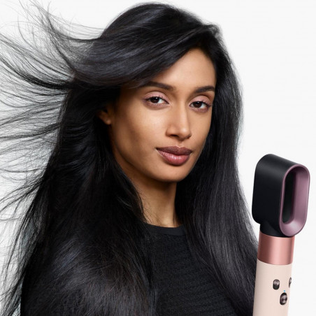 Σίδερο μαλλιών Dyson HS08 Airwrap i.d.™ Curly + Coily 142899-01 AmSi/PkCp, 1300 W, 13,5 l/s, Αυτόματη δημιουργία μπούκλων, Ιονισμός, 3 ταχύτητες, 3 θερμοκρασίες, Bluetooth, Κεχλιμπάρι/ροζ σαμπάνια