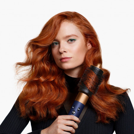 Σίδερο μαλλιών Dyson 107163-01 HS08 Airwrap i.d.™ T1/T2 PBu/RCo Straight + Wavy, 1300 W, 13,5 l/s, Αυτόματη δημιουργία μπούκλων, Ιονισμός, 3 ταχύτητες, 3 θερμοκρασίες, Bluetooth, Μπλε της Πρωσίας/χάλκινο χρώμα