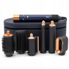 Σίδερο μαλλιών Dyson 107163-01 HS08 Airwrap i.d.™ T1/T2 PBu/RCo Straight + Wavy, 1300 W, 13,5 l/s, Αυτόματη δημιουργία μπούκλων, Ιονισμός, 3 ταχύτητες, 3 θερμοκρασίες, Bluetooth, Μπλε της Πρωσίας/χάλκινο χρώμα