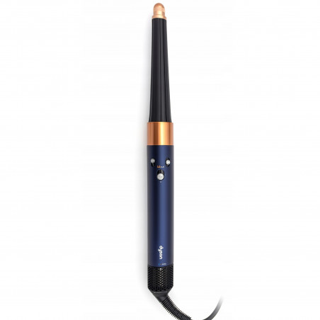 Σίδερο μαλλιών Dyson 107163-01 HS08 Airwrap i.d.™ T1/T2 PBu/RCo Straight + Wavy, 1300 W, 13,5 l/s, Αυτόματη δημιουργία μπούκλων, Ιονισμός, 3 ταχύτητες, 3 θερμοκρασίες, Bluetooth, Μπλε της Πρωσίας/χάλκινο χρώμα