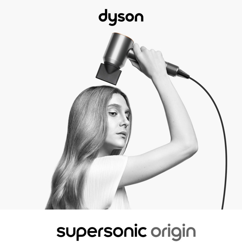 Στεγνωτήρας μαλλιών Dyson Supersonic Origin HD07 Ni/Cop 107830-01, 1600 W, 3 ταχύτητες, 4 επίπεδα θερμοκρασίας, 110 000 στροφές/λεπτό, ιονισμός, Air Multiplier, χρώμα νικελίου/χαλκού