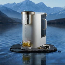 Σύστημα καθαρισμού νερού NatureFlow F4, Έως 4000 λίτρα, Αλκαλική αντίστροφη όσμωση, Άμεσο ζεστό νερό, pH 9,5, Οθόνη αφής, Λευκό