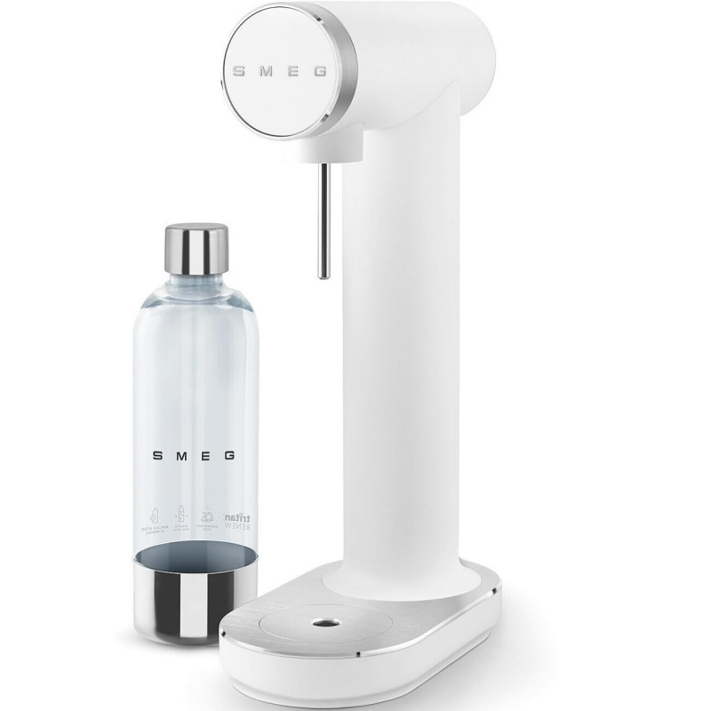 Μηχανή σόδας SMEG Collezione SKC01WHM, 800 ml, CO2, Βαλβίδα ασφαλείας, Δίσκος αποστράγγισης, Χειροκίνητη, Λευκό ματ