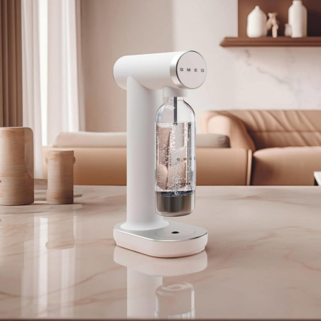 Μηχανή σόδας SMEG Collezione SKC01WHM, 800 ml, CO2, Βαλβίδα ασφαλείας, Δίσκος αποστράγγισης, Χειροκίνητη, Λευκό ματ