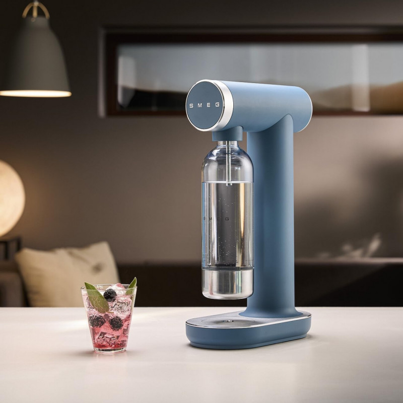 Μηχανή σόδας SMEG Collezione SKC01SBM, 800 ml, CO2, Βαλβίδα ασφαλείας, Δίσκος αποστράγγισης, Χειροκίνητη, Μπλε