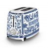 Τοστιέρα SMEG Dolce & Gabbana Blu Mediterraneo TSF01DGBEU, 950 W, 2 φέτες, 6 επίπεδα, Δοχείο για ψίχουλα, Ενσωματωμένο καλώδιο, Ανοξείδωτο ατσάλι, Μπλε