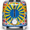 Τοστιέρα SMEG Dolce & Gabbana Sicily is my Love! TSF02DGEU, 1500 W, 4 φέτες, 6 επίπεδα, Δίσκος για ψίχουλα, Ενσωματωμένο καλώδιο, Ανοξείδωτο ατσάλι, Πολύχρωμη
