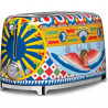 Τοστιέρα SMEG Dolce & Gabbana Sicily is my Love! TSF02DGEU, 1500 W, 4 φέτες, 6 επίπεδα, Δίσκος για ψίχουλα, Ενσωματωμένο καλώδιο, Ανοξείδωτο ατσάλι, Πολύχρωμη