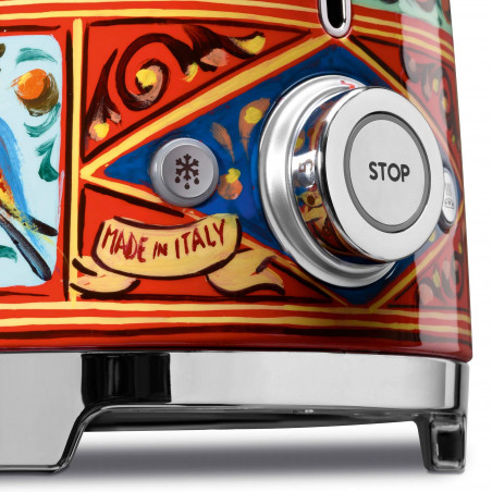 Τοστιέρα SMEG Dolce & Gabbana Sicily is my Love! TSF01DGEU, 950 W, 2 φέτες, 6 επίπεδα, Δοχείο για ψίχουλα, Ενσωματωμένο καλώδιο, Ανοξείδωτο ατσάλι, Πολύχρωμη