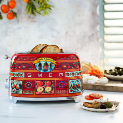 Τοστιέρα SMEG Dolce & Gabbana Sicily is my Love! TSF01DGEU, 950 W, 2 φέτες, 6 επίπεδα, Δοχείο για ψίχουλα, Ενσωματωμένο καλώδιο, Ανοξείδωτο ατσάλι, Πολύχρωμη