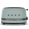 Τοστιέρα SMEG 50's Style Porsche TSF01PSGEU, 950 W, 2 φέτες, 6 επίπεδα, Δίσκος για ψίχουλα, Ενσωματωμένο καλώδιο, Ανοξείδωτο ατσάλι, Πράσινο