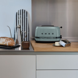 Τοστιέρα SMEG 50's Style Porsche TSF01PSGEU, 950 W, 2 φέτες, 6 επίπεδα, Δίσκος για ψίχουλα, Ενσωματωμένο καλώδιο, Ανοξείδωτο ατσάλι, Πράσινο