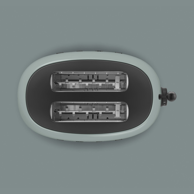 Τοστιέρα SMEG 50's Style Porsche TSF01PSGEU, 950 W, 2 φέτες, 6 επίπεδα, Δίσκος για ψίχουλα, Ενσωματωμένο καλώδιο, Ανοξείδωτο ατσάλι, Πράσινο