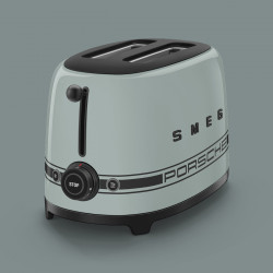 Τοστιέρα SMEG 50's Style Porsche TSF01PSGEU, 950 W, 2 φέτες, 6 επίπεδα, Δίσκος για ψίχουλα, Ενσωματωμένο καλώδιο, Ανοξείδωτο ατσάλι, Πράσινο