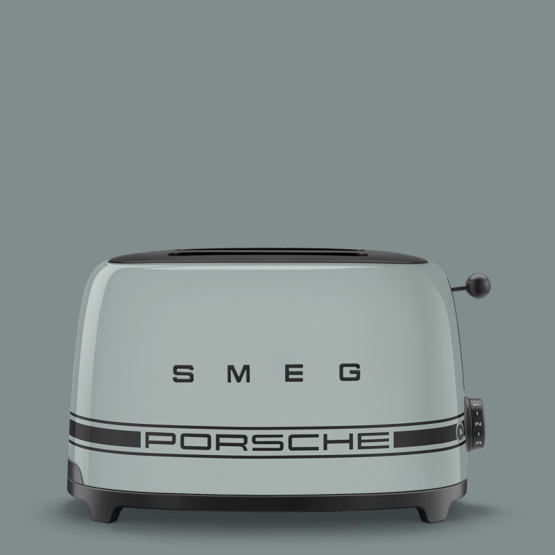 Τοστιέρα SMEG 50's Style Porsche TSF01PSGEU, 950 W, 2 φέτες, 6 επίπεδα, Δίσκος για ψίχουλα, Ενσωματωμένο καλώδιο, Ανοξείδωτο ατσάλι, Πράσινο
