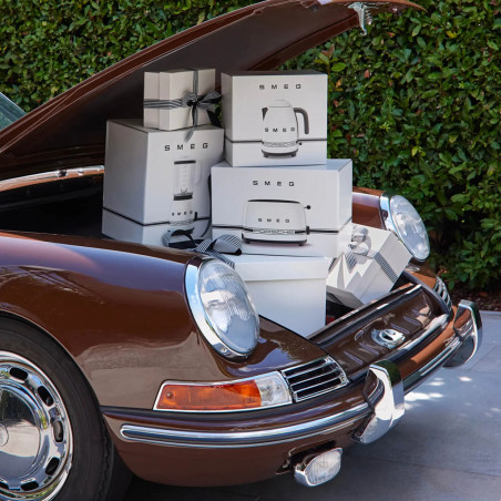 Τοστιέρα SMEG 50's Style Porsche TSF01PCWEU, 950 W, 2 φέτες, 6 επίπεδα, Δίσκος για ψίχουλα, Ενσωματωμένο καλώδιο, Ανοξείδωτο ατσάλι, Λευκό