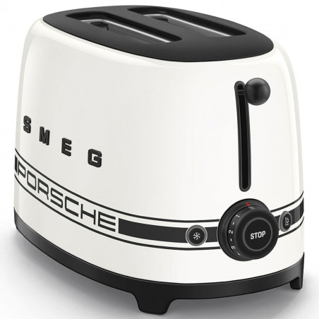 Τοστιέρα SMEG 50's Style Porsche TSF01PCWEU, 950 W, 2 φέτες, 6 επίπεδα, Δίσκος για ψίχουλα, Ενσωματωμένο καλώδιο, Ανοξείδωτο ατσάλι, Λευκό
