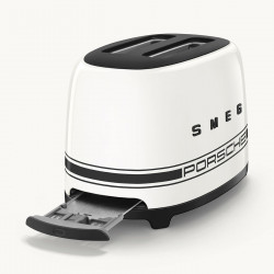 Τοστιέρα SMEG 50's Style Porsche TSF01PCWEU, 950 W, 2 φέτες, 6 επίπεδα, Δίσκος για ψίχουλα, Ενσωματωμένο καλώδιο, Ανοξείδωτο ατσάλι, Λευκό