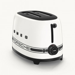Τοστιέρα SMEG 50's Style Porsche TSF01PCWEU, 950 W, 2 φέτες, 6 επίπεδα, Δίσκος για ψίχουλα, Ενσωματωμένο καλώδιο, Ανοξείδωτο ατσάλι, Λευκό